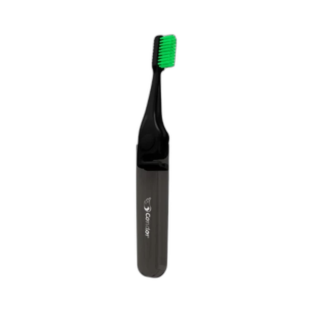 Escova Dental Condor Trip Black Edition com cerdas azuis e cabo cinza